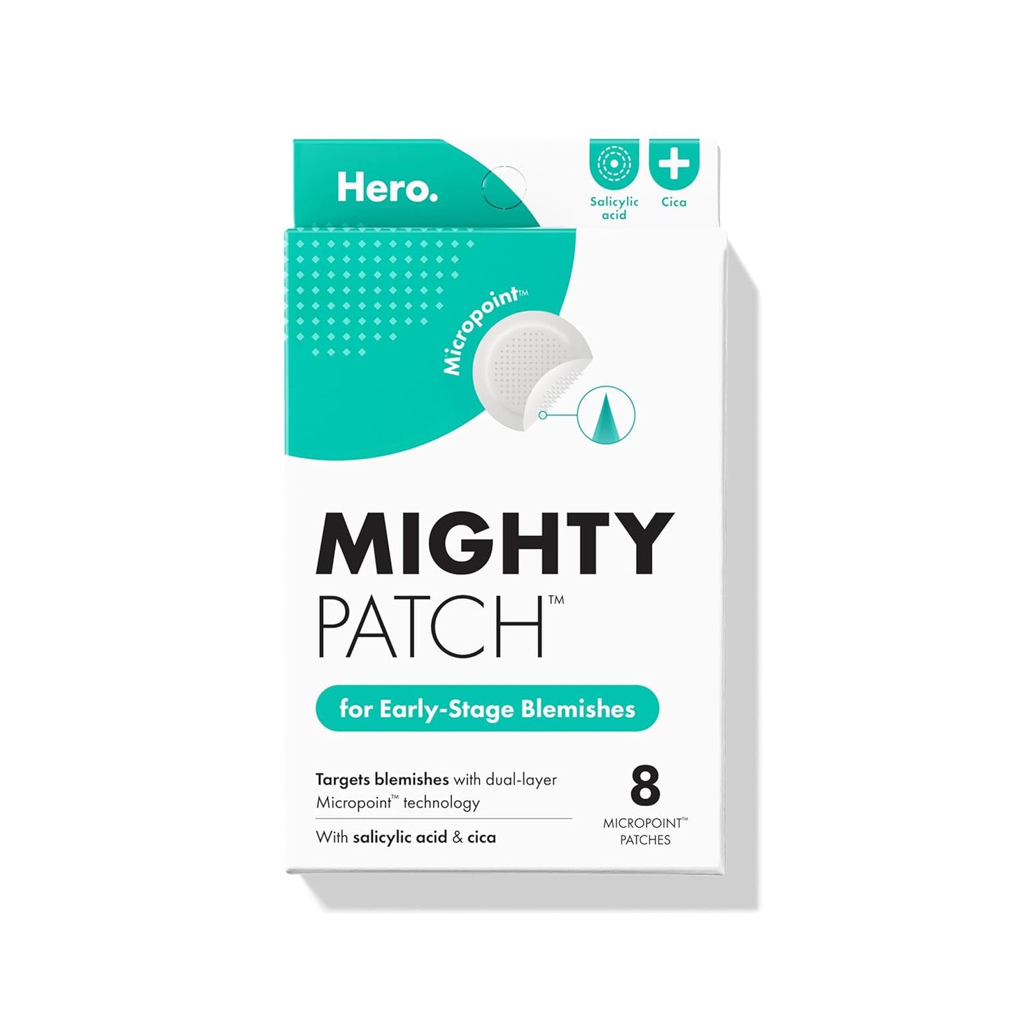 Mighty_Patch_Hero_Cosmetics_Micropoint_Acne_Pimple_Patches,_8_Ct_|_For_Early_Stage_Zits_&_Hidden_Blemishes;_Hydrocolloid_with_Salicylic_Acid,_Niacinamide,_Cica;_395_Micropoints;_Acne_Stickers