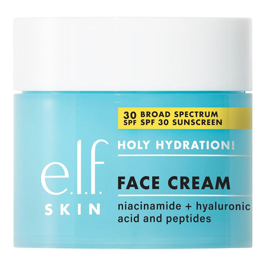 e.l.f._SKIN_Holy_Hydration!_Face_Cream_-_Broad_Spectrum_SPF_30_Sunscreen,_Moisturizes_&_Softens_Skin,_Quick-Absorbing_&_Ultra-Hydrating,_1.7_Oz_(50g)