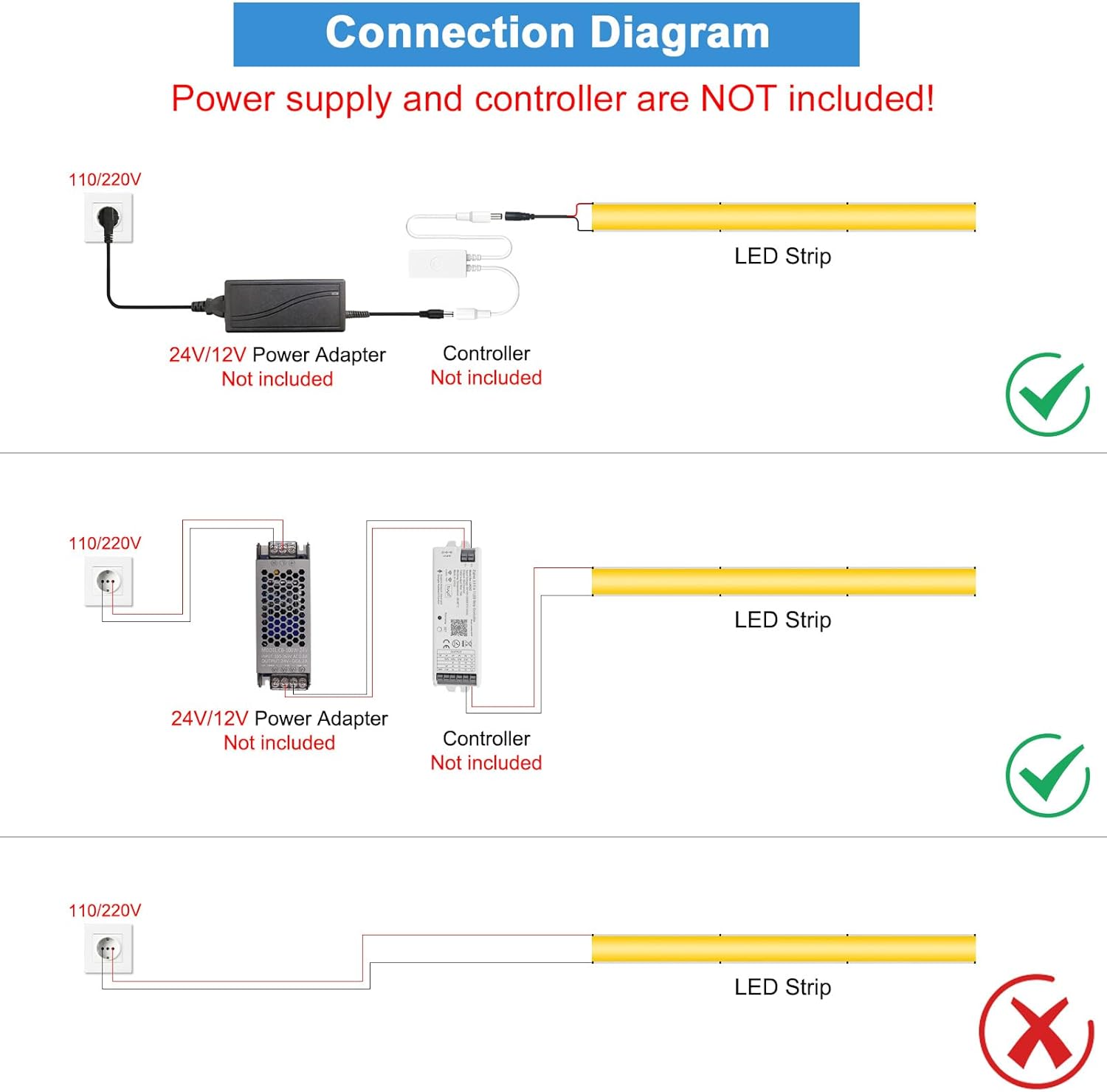 3mm_COB_Strip_Light,_DC_12V/24V__Flexible_Cuttable_Ultra-Thin_LED_Tape_CRI>90_Uniform_Dotless_400LEDs/M_LED_Light_for_Bedroom_Home_Kitchen_Cabinet_Decor_(NO_Power_Supply)