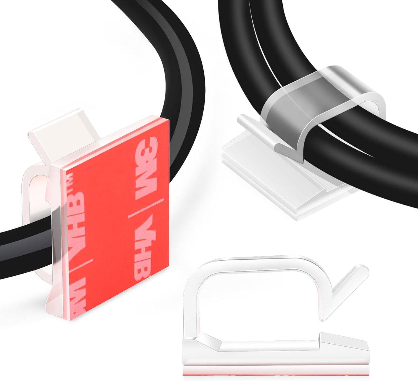 60_PCS_XHF_5/8”_Adhesive_Cable_Wire_Clips_Clear,_Outdoor_Christmas_Light_Clips,_Cable_Staples_Cable_Management_Wire_Organizer_Cord_Holder_for_Under_Desk,_Car,_Wall,_TV_PC_Ethernet_Cable