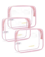 BAGSMART Clear Toiletry Bag, TSA Approved Travel Toiletry Bag Carry on Travel Accessories Bag Airport Airline Quart Size Bags Water Repellent Makeup Cosmetic Bag for Women