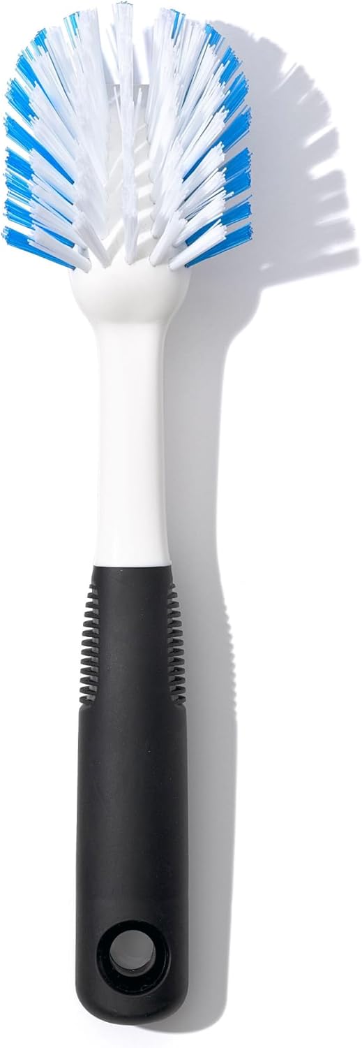 OXO_Good_Grips_Dish_Brush,_Nylon_Bristles_with_Built-in_Scraper,_Safe_for_Non-Stick_Cookware,_Non-Slip_Handle,_Dishwasher_Safe