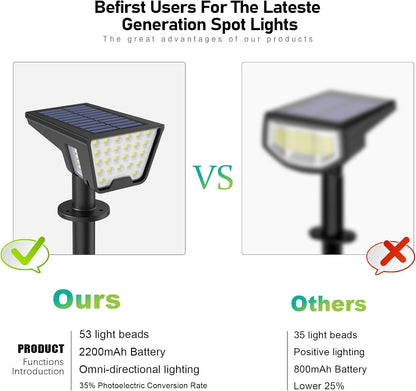 Solar_Spot_Lights_Outdoor_IP65_Waterproof,_53_LEDs_Solar_Powered_Garden_Yard_Lights_Outdoor_3_Modes_Landscape_Spotlight_Wall_Light_with_Auto_On/Off_for_Driveway_Porch_2_Pack_(Cool_White)
