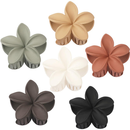 Sisiaipu Hair Clip, 6 Pcs Large Flower Claw Clips for Thick &amp;amp; Medium Hair, Hawaiian Flower Hair Clips, Beach Hair Accessories for Women and Girls - Basic