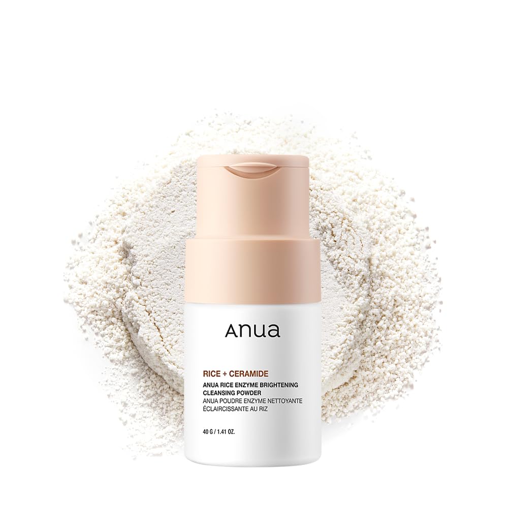 ANUA_Rice_Enzyme_Brightening_Cleansing_Powder,_Exfoliating_Powder-to-Foam_Cleanser,_Smooth_Texture_&_Clarity,_Hydrating_&_Gentle_Formula,_Korean_Skincare,1.41_fl.oz