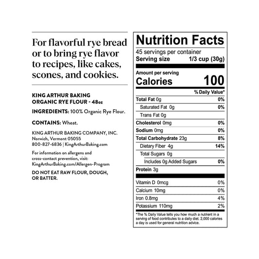 King_Arthur_Baking_Organic_Medium_Rye_Flour_-_3_lbs_for_Complex_Flavorful_Breads_&_Baked_Goods_-_100%_US_Grown_&_Milled_-_Non-GMO_Project_Verified_-_Robust_Flavor_for_Rye_Bread,_Cookies_&_More