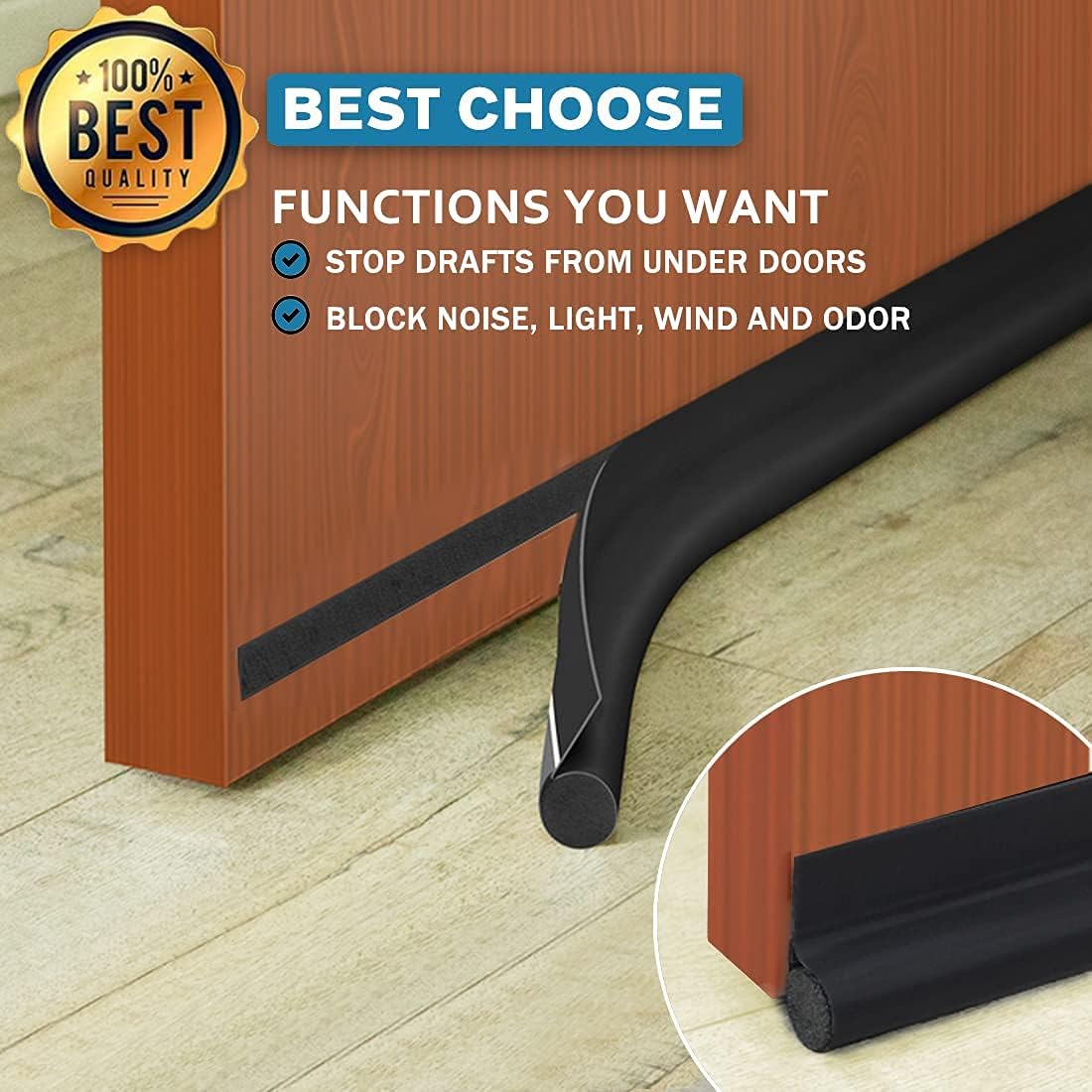 MAXTID_Door_Draft_Stopper_36_Inch_Black_Adjustable_Door_Draft_Blocker_Front_Door_Draft_Guard_for_Bottom_of_Doors_Weather_Stripping_Door_Seal_Strip