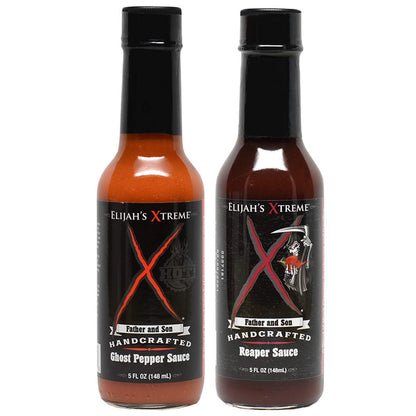 Elijah&amp;#39;s Xtreme Carolina Reaper Hot Pepper Sauce with Sweet Black Cherries, Cranberries and Kentucky Bourbon (5 oz) (2-Pack) (Xtreme Ghost Pepper and Carolina Reaper)