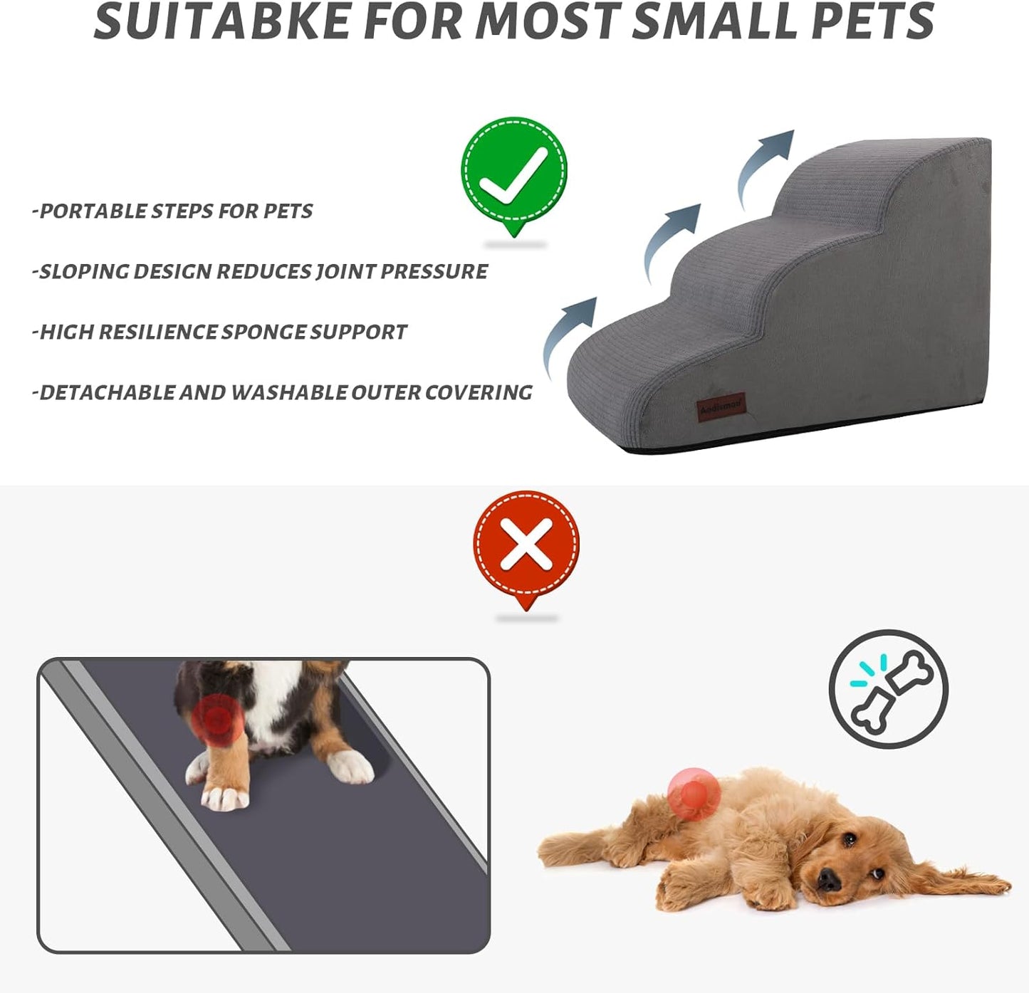 Aodisman_3-Step_Dog_Ramp_and_Stairs_for_Sofa_and_Chair_-_Non-Slip_Sturdy_Pet_Steps_for_Small_Dogs_and_Cats,15.7"_H,Grey