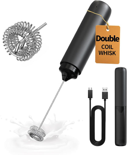 CIRCLE_JOY_Rechargeable_Milk_Frother_Hanheld,_Dual_Coil_Whisk_Head_Electric_Coffee_Frother,_Portable_Hand_Frother_Wand_Drink_Mixer_for_Matcha_Lattes_Cappuccino,_Kitchen_Gifts,_Black