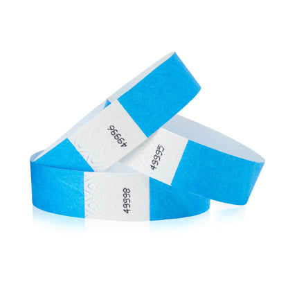500 WristCo Neon Blue Tyvek Wristbands for Events - Tamper-Proof Design &amp;amp; Fluorescent Color Prevent Reuse Premium-Grade Bracelets for Hospital &amp;amp; Medical ID, Party &amp;amp; VIP Identification