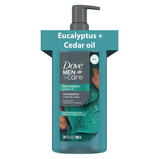 DOVE_MEN_Moisturizing_Body_Wash_|_#1_Dermatologist_Body_Wash_for_Men,_Sulfate_Free,_Paraben_Free,_&_Dye_Free_|_Eucalyptus_+_Cedar_Oil,_26oz