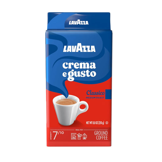 Lavazza_Crema_e_Gusto_Ground_Coffee,_Medium_Roast,_Arabica_and_Robusta_Blend,_8.8_oz_Brick_(Pack_of_4)