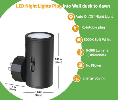 GEPLAD_4_Pack_LED_Night_Light,_Plug_Into_Wall,_Dusk_to_Dawn_Sensor,_Soft_White_3000K,Uplight_&_Downlight,_for_Bedroom,_Stairway,_Hallway,Bathroom_Dimmable