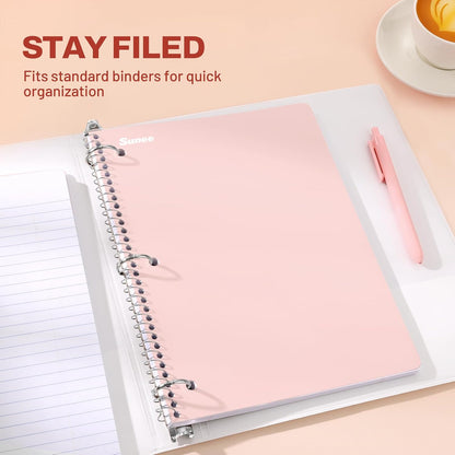 SUNEE_Spiral_Notebooks,_1-Subject,_5_Pack,_College_Ruled_Paper,_8"_x_10-1/2",_70_Sheets_per_Notebook,3-Hole_Punched_Paper,_Pink,Purple,_Blue,_Green,_Yellow_Spiral_Lined_Notebooks_for_School,Work