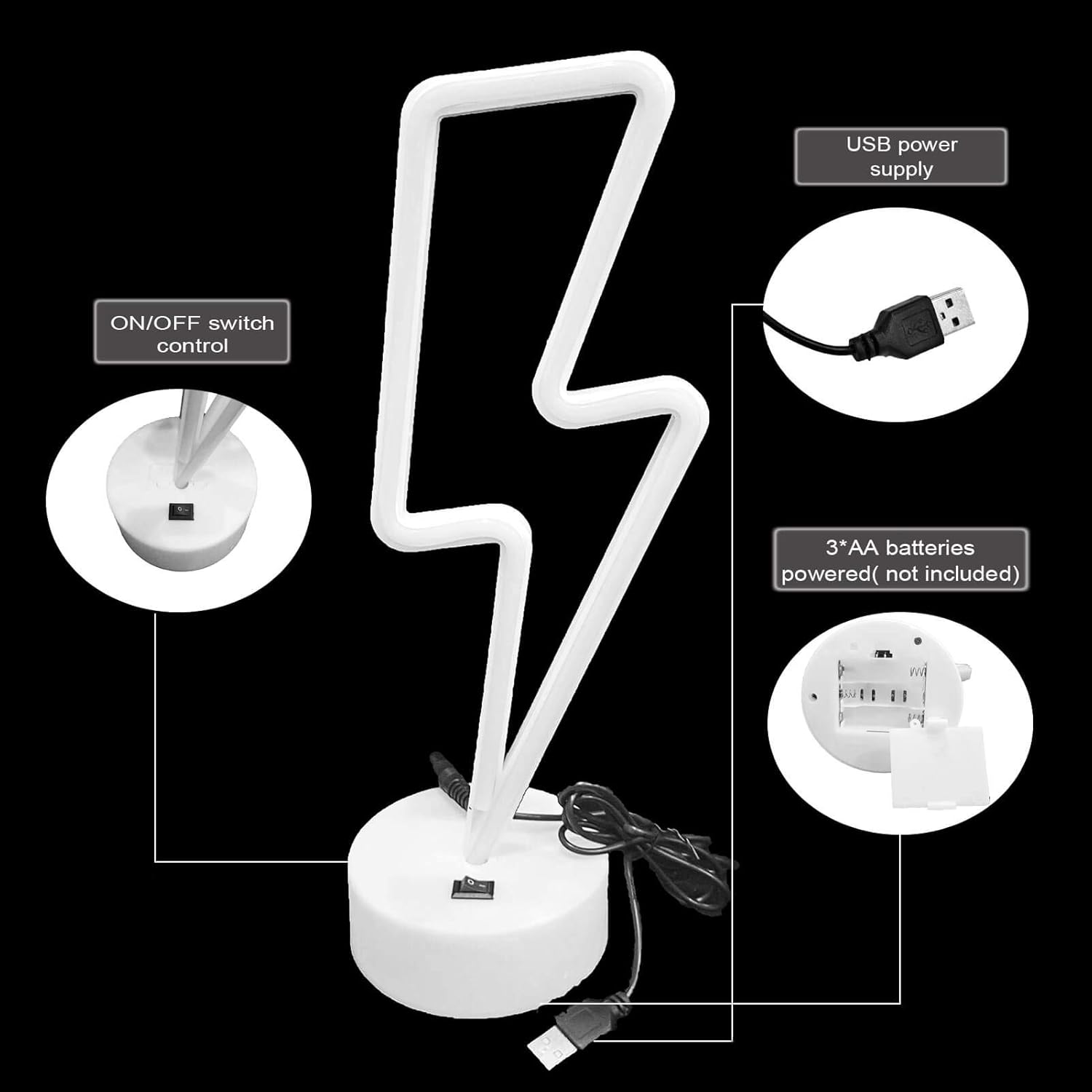 Lightning_Bolt_Neon_Signs_Lightning_Neon_Sign_with_Base_for_Bedroom_LED_Lighting_for_Room_Decor_for_Teen_Girls_Gifts_for_Teenager_Boys_USB/Battery_Cool_Gaming_Light_with_Holder(Blue)
