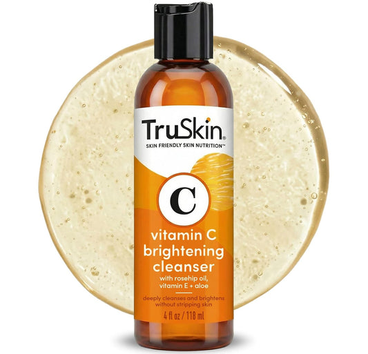 TruSkin_Vitamin_C_Face_Wash_Cleanser_-_Brightening_Facial_Cleanser_with_Vitamins_C_&_E,_Rosehip_Oil,_Aloe_Vera_&_MSM_-_Gently_Cleanses,_Refreshes_&_Supports_Radiant_Skin_-_4_fl_oz