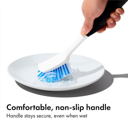 OXO_Good_Grips_Dish_Brush,_Nylon_Bristles_with_Built-in_Scraper,_Safe_for_Non-Stick_Cookware,_Non-Slip_Handle,_Dishwasher_Safe