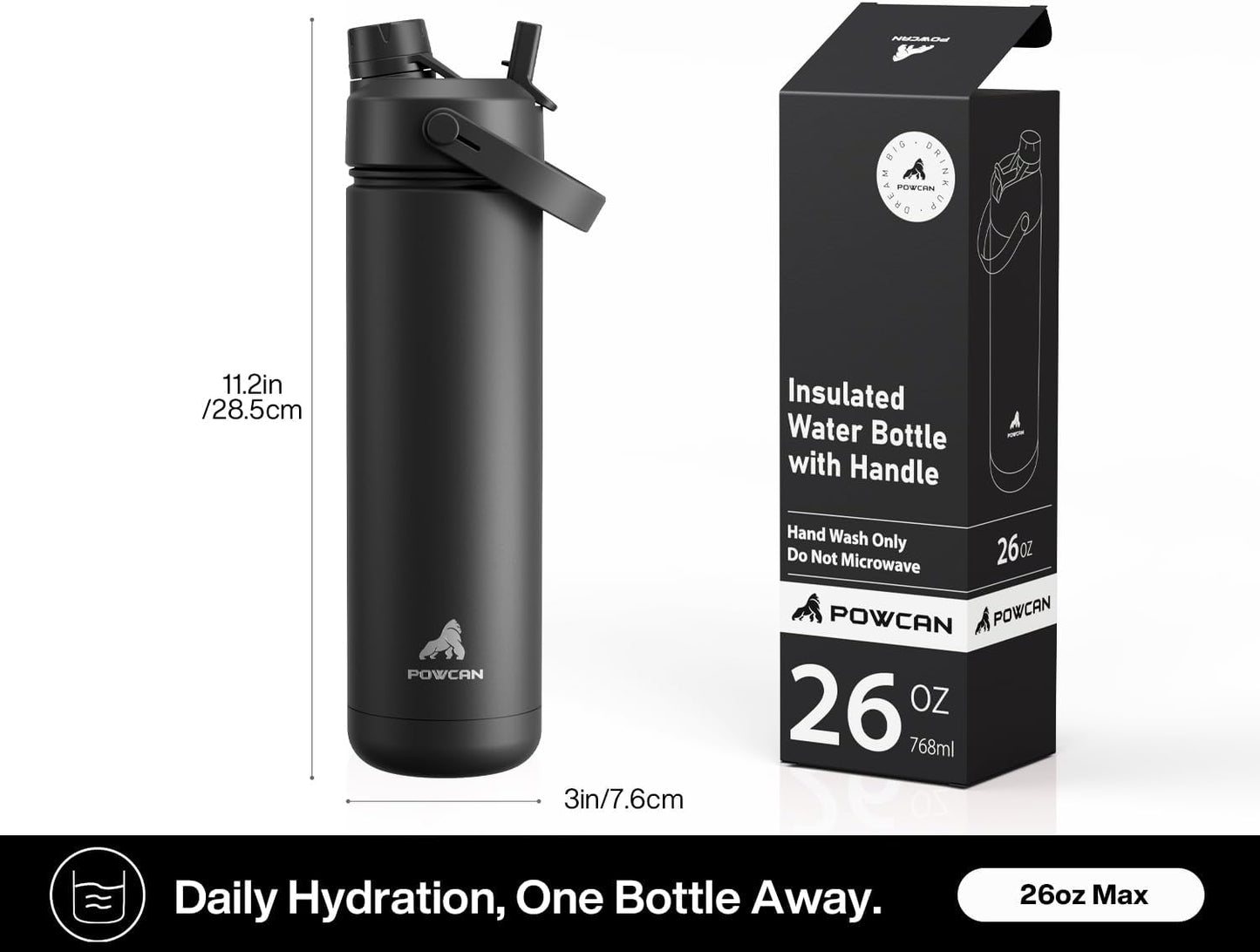 POWCAN_26_oz_Insulated_Water_Bottle_with_2-in-1_Straw_and_Spout_Lid,_Keep_Cold_24H,_Leak-Proof,_Fits_in_Car_Cup_Holder,_Stainless_Steel_Water_Bottle_for_Sports,_Travel,_and_School_(Dark_Knight)