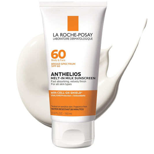 La_Roche-Posay_Anthelios_Melt-In_Milk_Sunscreen_SPF_60,_Sunscreen_For_Body_&_Face,_Broad_Spectrum_SPF_+_Antioxidants,_Oil_Free,_Lightweight_&_Fast_Absorbing,_Oxybenzone_Free