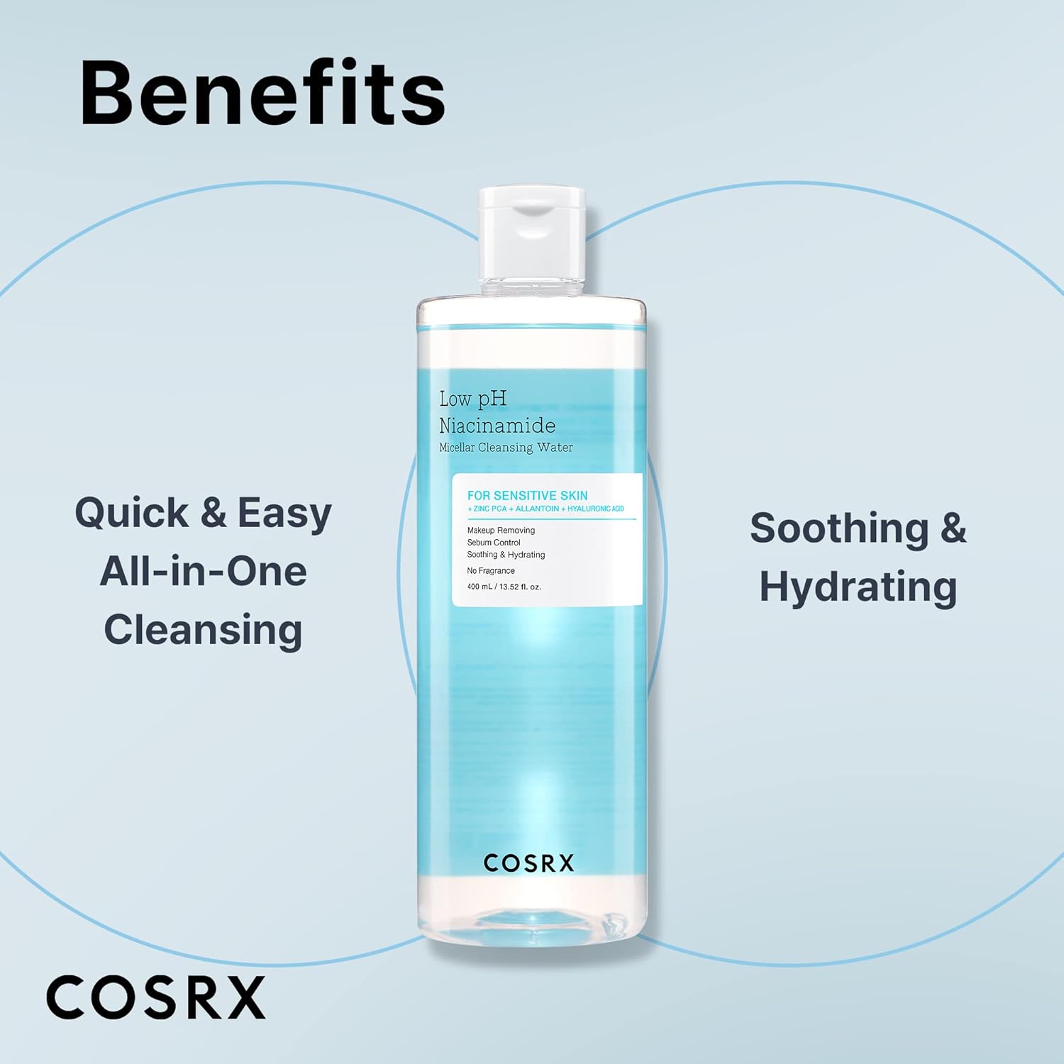 COSRX_Low_pH_Niacinamide_Micellar_Cleansing_Water_Daily_Mild_Facial_Cleansing_Wash_for_Sensitive_Skin,_Sebum_control,_Korean_Skin_Care_(13.52fl.oz/400ml)