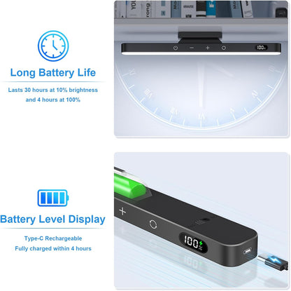 WILLED_3W_Dimmable_Mirror_Lights,3_Colors_Adjustable_Wall_Light_with_120_LED,Touch_Control,2000mAh_Rechargeable_Battery_Makeup_Light,_Magnetic_Stick_Light_Bar_for_Cabinet,Kitchen,Closet,Bedside,Desk