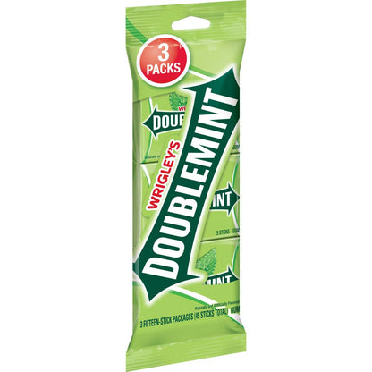 WRIGLEY&amp;#39;S Doublemint Chewing Gum Bulk Pack, 15 Stick Count (Pack of 3) - Gum Packs