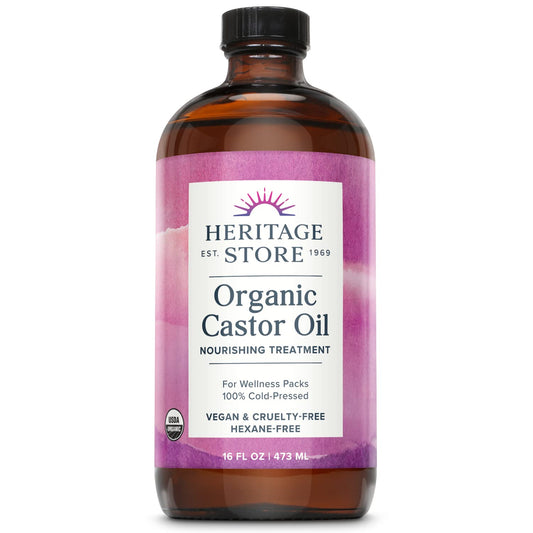 HERITAGE_STORE_Organic_Castor_Oil_-_Glass_Bottle_-_Nourishing_Treatment_for_Hair_and_Skin_-_Eyelash_Serum_for_Eyelashes,_Brows,_Castor_Oil_Packs_-_Cold_Pressed,_Hexane_Free,_Vegan_16oz
