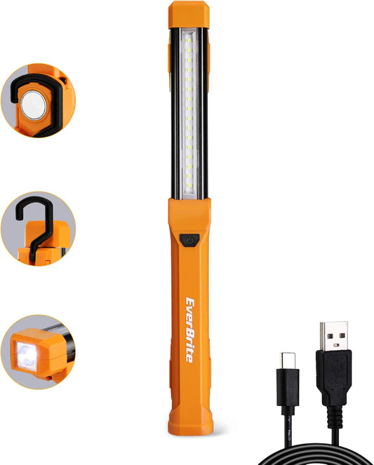 EverBrite_1000LM_LED_Work_Light,_Rechargeable_Work_Light_for_Mechanics_with_Dual_Magnetic_Bases&Hanging_Hooks,_4_Lighting_Modes,_USB_C_Cable,_for_Car_Repairing,_Working,_and_Hurricane,_Pack_of_1