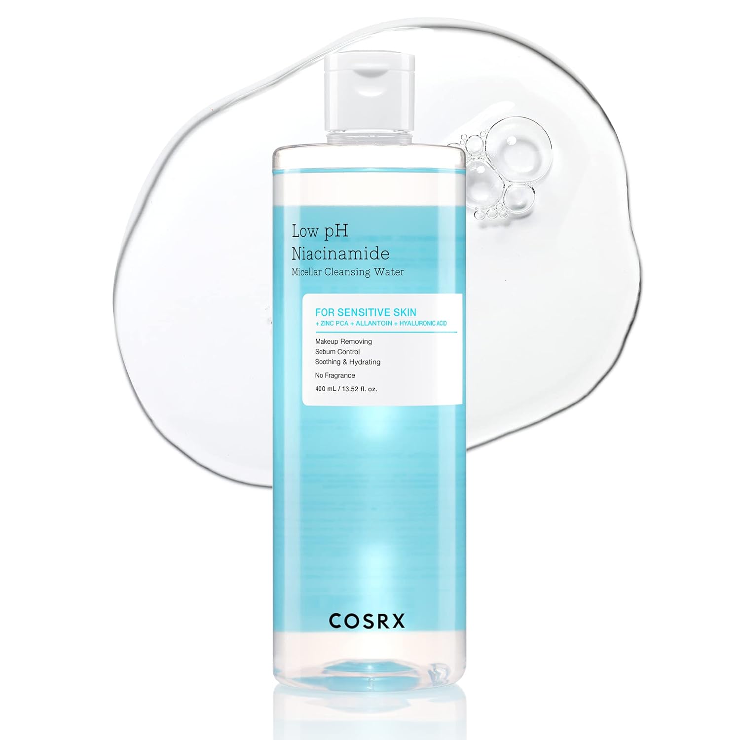 COSRX_Low_pH_Niacinamide_Micellar_Cleansing_Water_Daily_Mild_Facial_Cleansing_Wash_for_Sensitive_Skin,_Sebum_control,_Korean_Skin_Care_(13.52fl.oz/400ml)