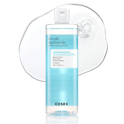 COSRX_Low_pH_Niacinamide_Micellar_Cleansing_Water_Daily_Mild_Facial_Cleansing_Wash_for_Sensitive_Skin,_Sebum_control,_Korean_Skin_Care_(13.52fl.oz/400ml)