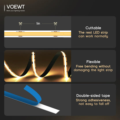 COB_LED_Strip_Lights_Daylight_White/Warm_White/Neutral_White_16.4ft/32.8ft_High_CRI_95Ra+_Super_Bright,Flexible_Tape_Lights_for_Bedroom,Mirror,Kitchen_Cabinet,_Living_Room(Power_Supply_Not_Included)