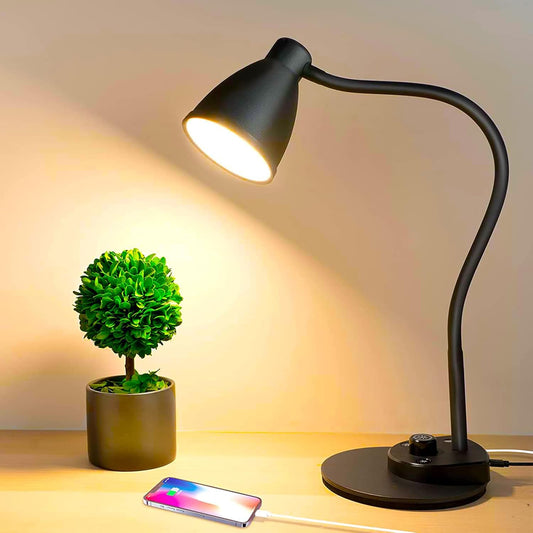 BOHON_LED_Desk_Lamp_with_USB_Charging_Port_3_Color_Modes_Dimmable_Reading_Light_Intelligent_Induction_Auto_Dimming_Task_Lamp_Neck_Flexible_Table_Lamp_for_Bedside_Office,_AC_Adapter_Include