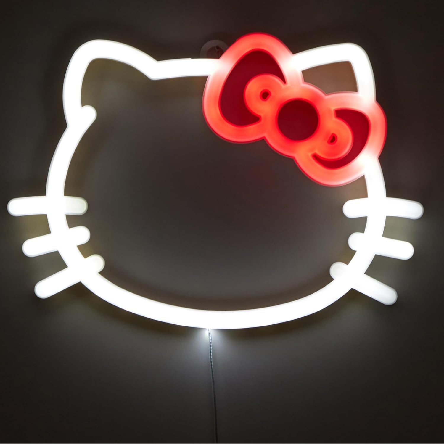 Idea_Nuova_Hello_Kitty_LED_Neon_Wall_Light,Figural_Light-Up_Wall_Hanging_Decor,Battery_Operated,10"_W_x_7"_H,Cute_Night_Light_for_Kids_Bedrooms
