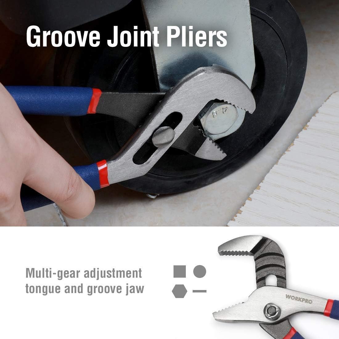 WORKPRO_Large_Pliers_&_Wrench_Set_6-Piece_(10"_Water_Pump,_10"_Slip_Joint,_8"_Long_Nose,_8"_Linesman,_6"_Diagonal,_8"_Adjustable_Wrench)_for_DIY_&_Home_Use,_W001329A