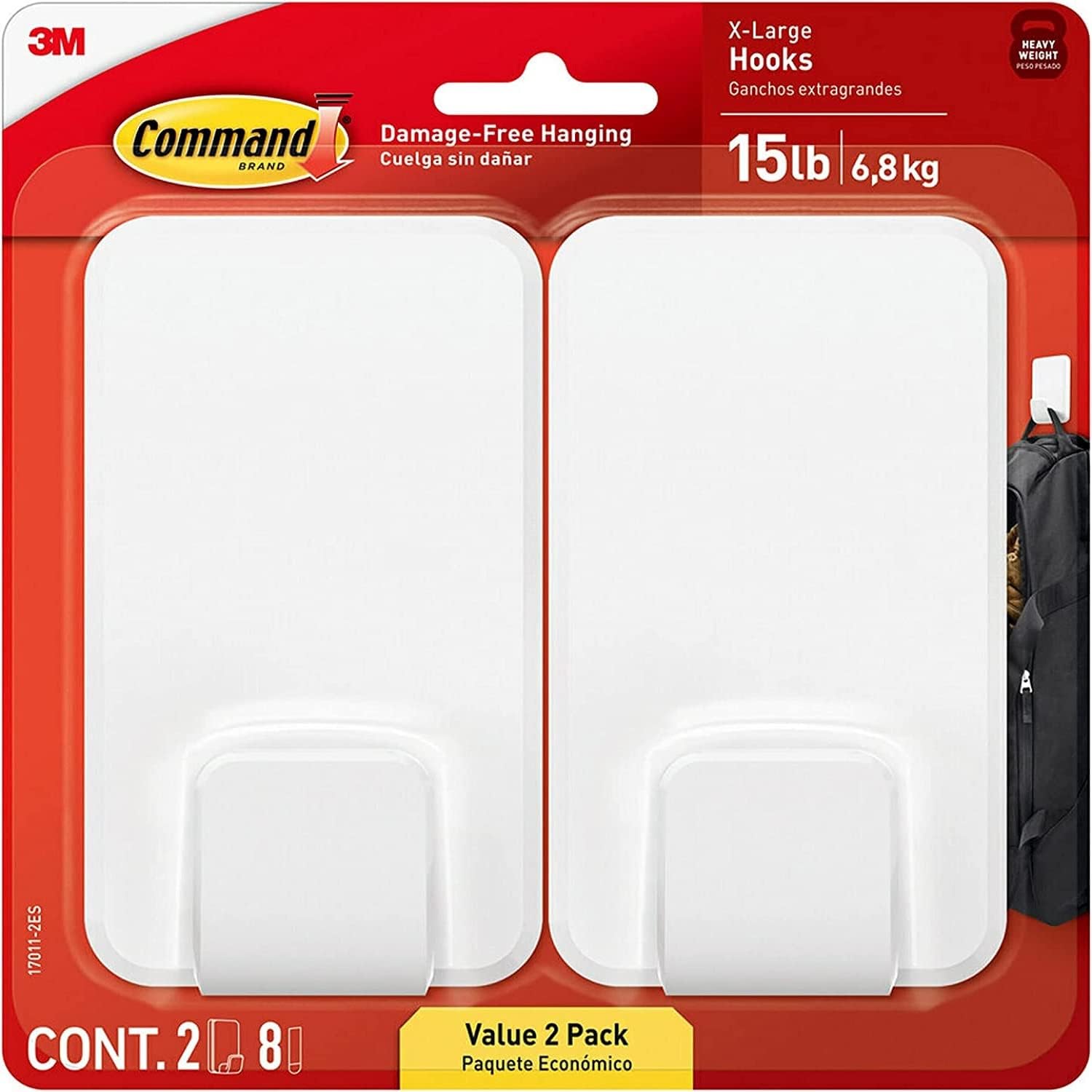 Command_15_Lb_XL_Heavyweight_Wall_Hook,_Damage_Free_Hanging_Wall_Hook_with_Adhesive_Strips,_Heavy_Duty_Single_Wall_Hook_for_Hanging_Back_to_School_Organizers,_2_White_Hooks_and_8_Strips