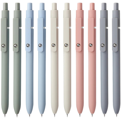 FIOVER Gel Pens, 10pcs 0.5mm Quick Dry Black Ink Fine Point Smooth Writing Pens for Journaling Note Taking High-End Series Ballpoint for Office School Supplies(10pcs Morandi)