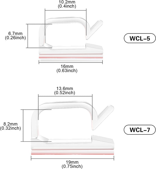 60_PCS_XHF_5/8”_Adhesive_Cable_Wire_Clips_Clear,_Outdoor_Christmas_Light_Clips,_Cable_Staples_Cable_Management_Wire_Organizer_Cord_Holder_for_Under_Desk,_Car,_Wall,_TV_PC_Ethernet_Cable