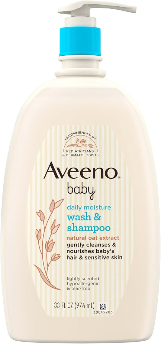 Aveeno_Baby_Daily_Moisture_Body_Wash_&_Shampoo_with_Oat_Extract,_Hypoallergenic,_Tear-Free,_No_Added_Parabens,_pH-Balanced_Formula_For_Sensitive_Hair_&_Skin,_Baby_Essentials,_33_fl_oz