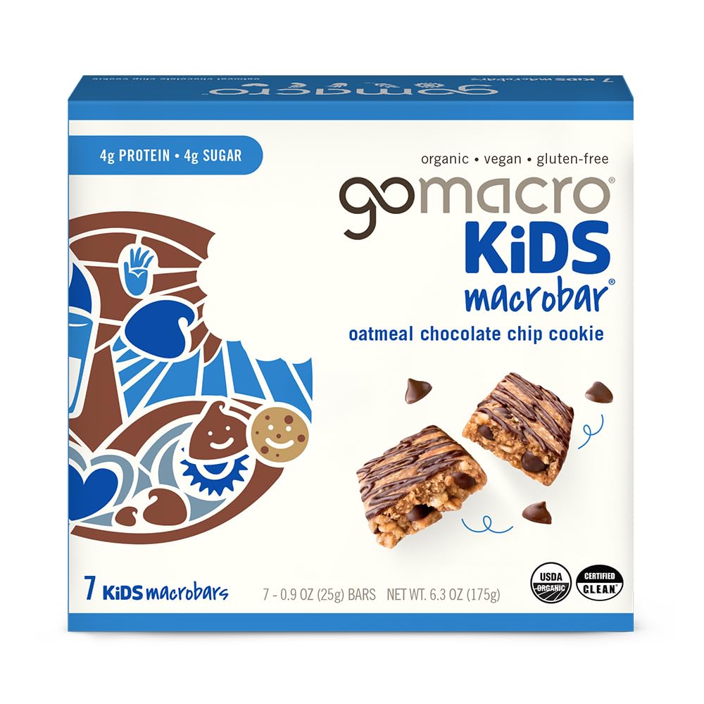 GoMacro_Kids_MacroBar_Organic_Vegan_Snack_Bars_-_Oatmeal_Chocolate_Chip_Cookie_(0.90_Ounce_Bars,_7_Count)