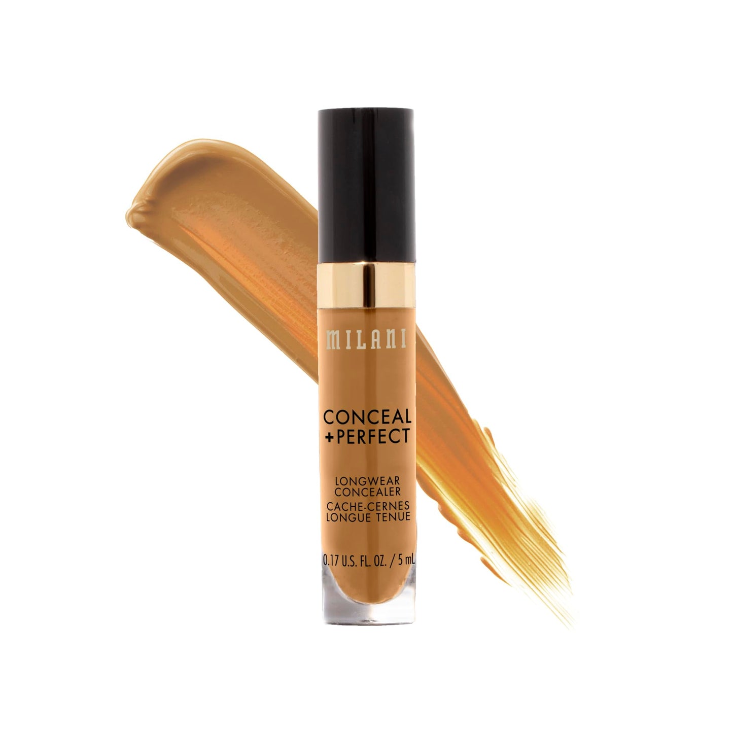 Milani Conceal + Perfect Longwear Concealer Full Coverage Infused with Hyaluronic Acid &amp;amp; Vitamin E, Cover Dark Circles, Blemishes &amp;amp; Skin Imperfections for Long-Lasting Wear -Deep Tan