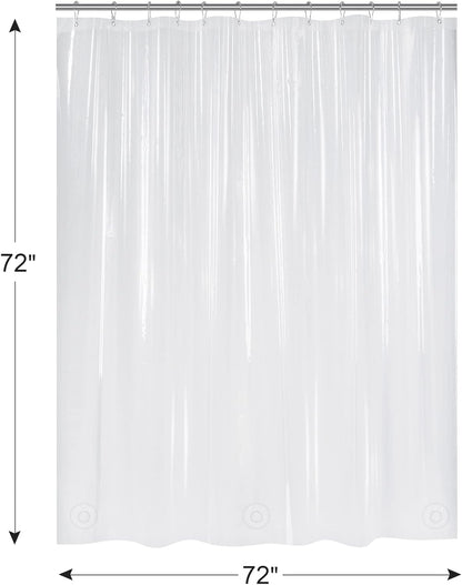 AmazerBath_Plastic_Shower_Curtain_Clear_Premium_PEVA,_Clear_Shower_Curtain_Heavy_Duty_8G,_Weighted_Shower_Curtains_for_Bathroom_Accessories_with_3_Big_Stones_and_12_Rustproof_Grommets,_72x72_Inches