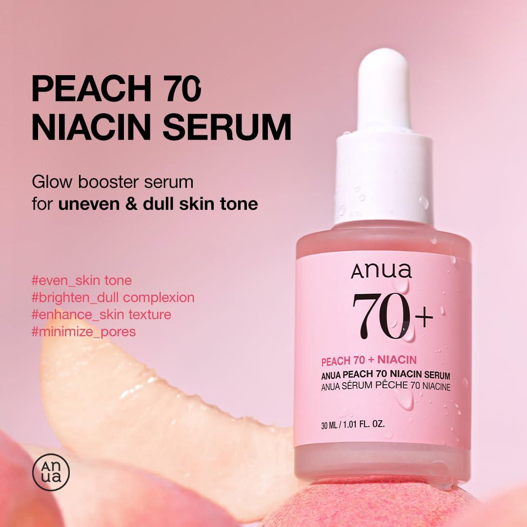 Anua_Peach_70_Niacinamide_Serum,_Daily_Glow_Serum_For_Face,_Skin_Tone_&_Dullness_Care_with_Vitamin_B12,_Lightweight,_Hydrating_For_Glass_Skin_Effect,_Korean_Skin_Care,_1.01_fl.oz