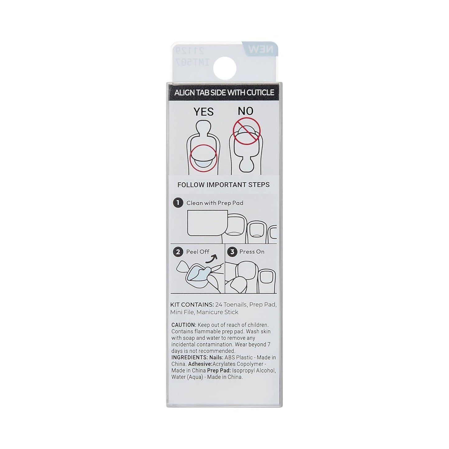 KISS_imPRESS_Pedicure_Press_On_Toenails,_'Angel_Vibes',_White,_Short_Squoval,_Pedicure_Nail_Kit_Includes_24_Press_On_Toenails,_Prep_Pad,_Mini_Nail_File,_&_Pedicure_Stick