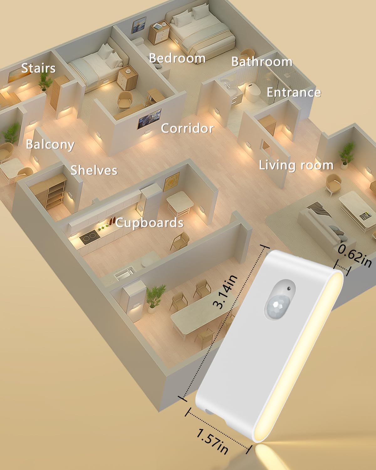 WILLED_Stair_Lights_Indoor,Warm_White_Rechargeable_Night_Light,Wireless_Motion_Sensor_Night_Light,Battery_Stick_On_Lights_for_Stairway,Hallway,Kitchen,Closet,Cabinet,Bedroom,Kids'_Room(4-Pack)