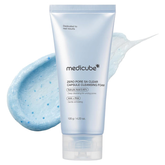 medicube_Facial_Cleanser_Zero_Pore_Capsule_Cleansing_Foam_|_Daily_Gentle_Cleanser_for_Skin_Texture,_Blackhead_&_Pore_Care_|_AHA,_BHA_&_PHA_for_Deep_Cleansing_|_Korean_Skincare,_4.23_oz
