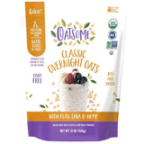 Oatsome Organic Overnight Oats with Chia, Flax, & Hemp, Gluten-Free Oatmeal 7g of Protein, 12oz Bag