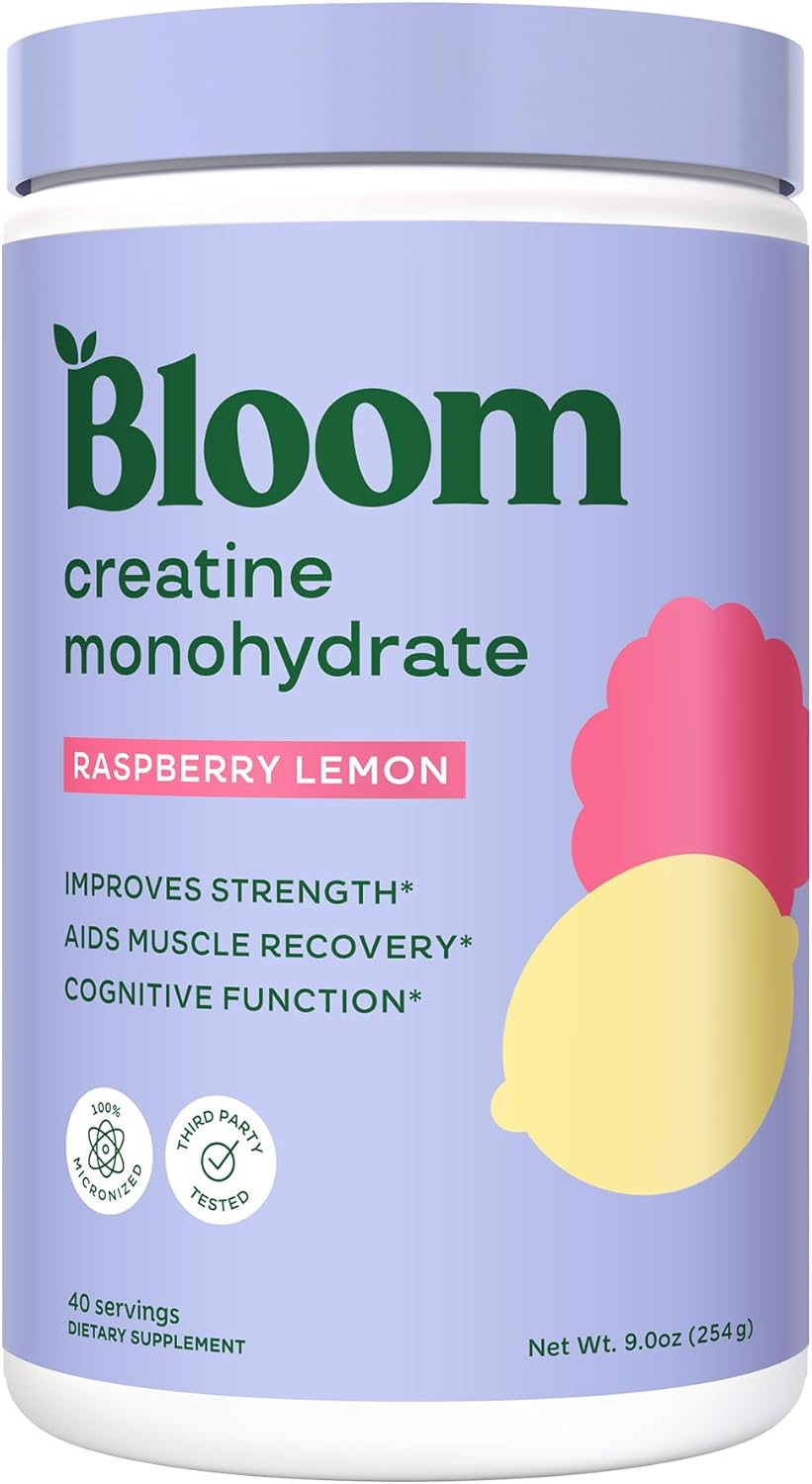 Bloom_Nutrition_Creatine_Monohydrate_Powder,_5g_Micronized_Creatine_per_Serving,_Supports_Muscle_Recovery,_Strength,_Endurance,_Pre_or_Post_Workout,_Gluten_Free,_Non_GMO,_Raspberry_Lemon,_40_SVG,_9_oz