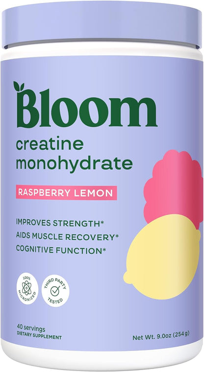 Bloom_Nutrition_Creatine_Monohydrate_Powder,_5g_Micronized_Creatine_per_Serving,_Supports_Muscle_Recovery,_Strength,_Endurance,_Pre_or_Post_Workout,_Gluten_Free,_Non_GMO,_Raspberry_Lemon,_40_SVG,_9_oz