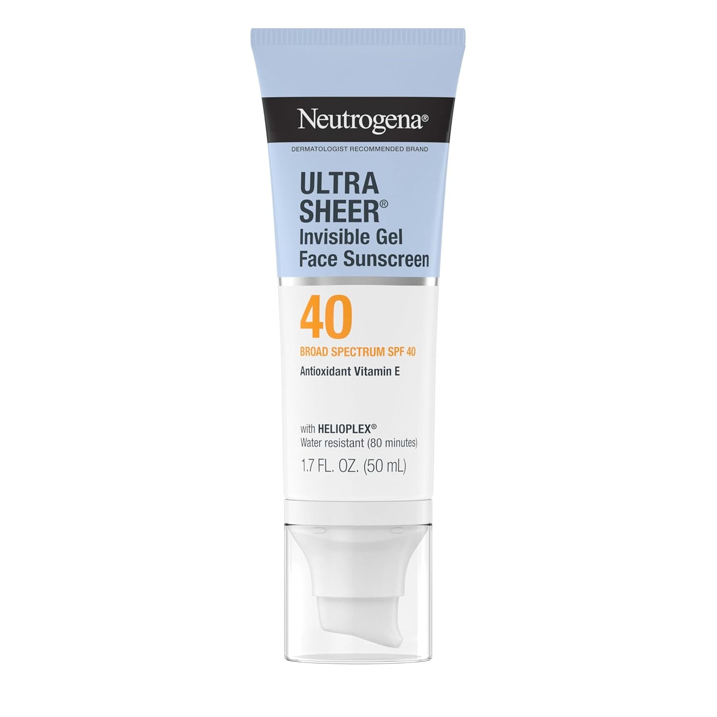 Neutrogena_Ultra_Sheer_Invisible_Gel_Face_Sunscreen_SPF_40,_Facial_Sunscreen_&_Moisturizer,_Vitamin_E,_Matte_Finish,_Makeup_Primer,_Travel_Size,_80_Minutes_Water-Resistant,_1.7_oz